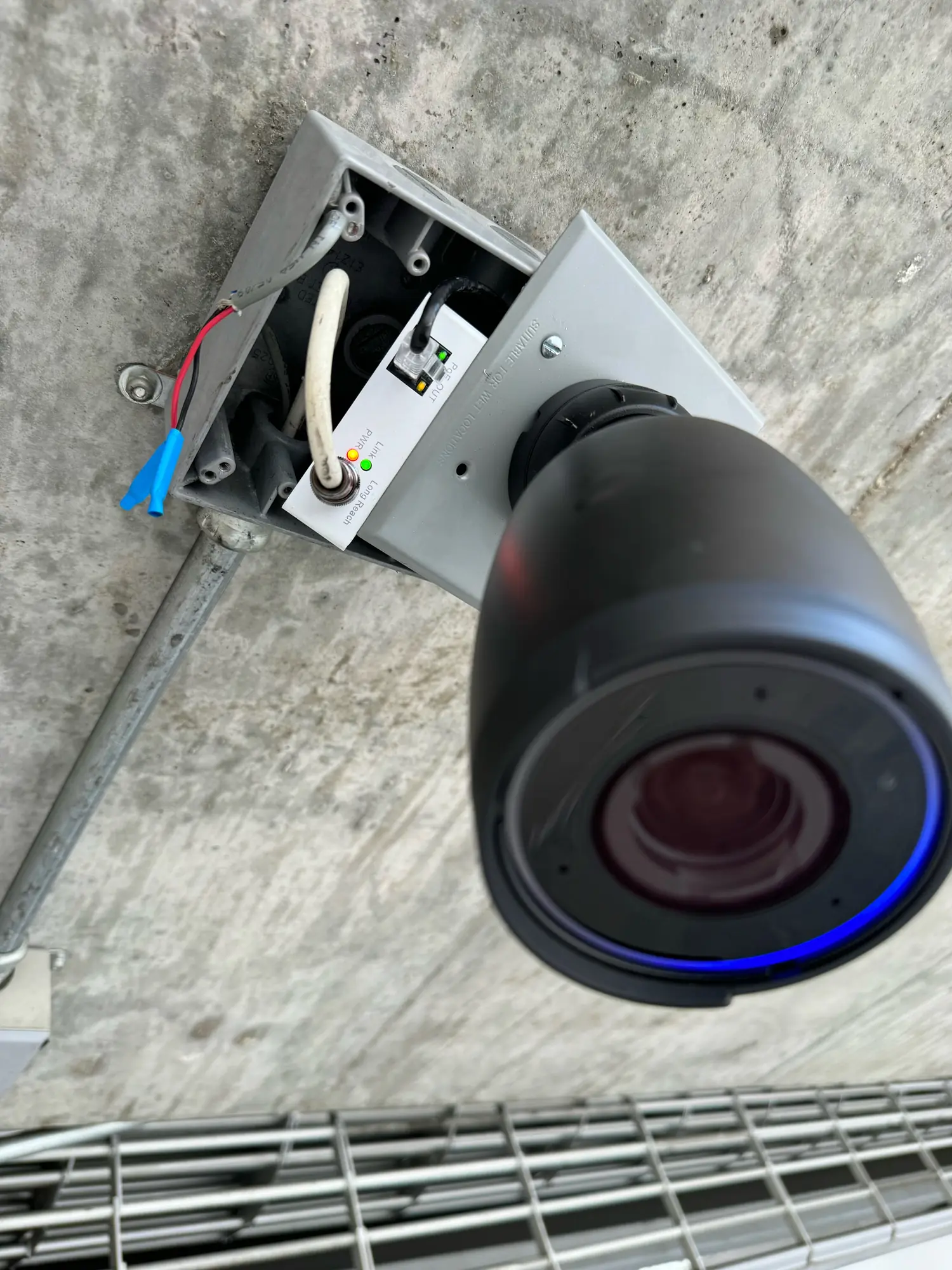 UniFi Protect camera on a junction box
