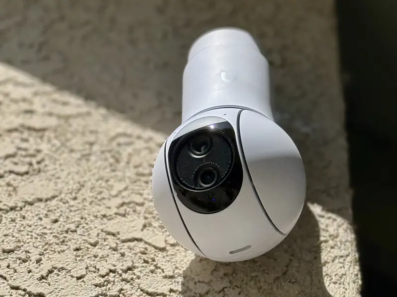 Bullet camera on a stucco wall