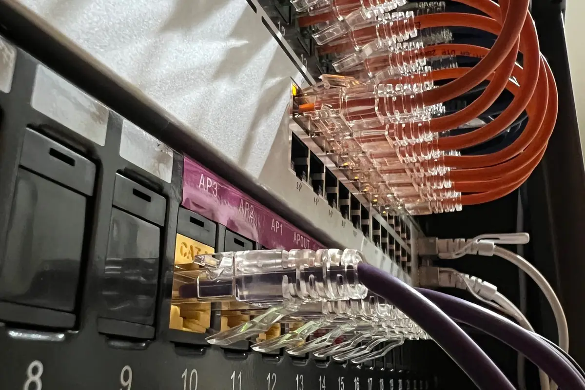 Patch panel above a switch