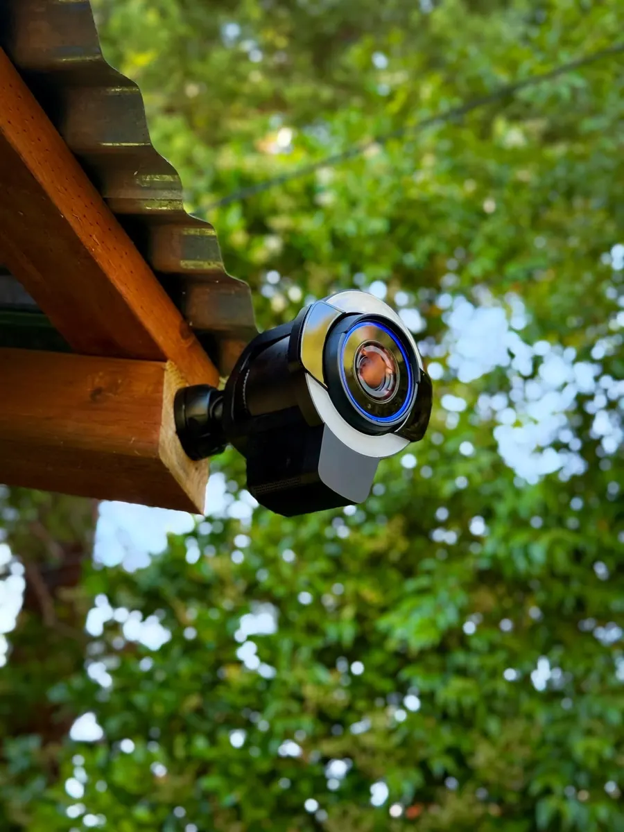 PoE camera mounted on a building exterior